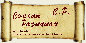 Cvetan Poznanov vizit kartica